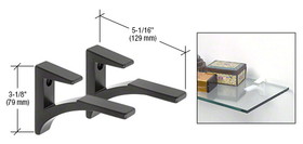 CRL SC5BL Black - Aluminum Shelf Clip for 3/8" to 1/2" Glass