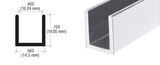 CRL SDCD3812BA Brite Anodized Frameless Shower Door Aluminum Deep U-Channel for 3/8