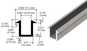 CRL 98" U-Channel for 3/8" Glass Recess