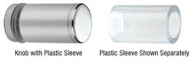 CRL Cylinder Style Single-Sided Shower Door Knob With Plastic Sleeve