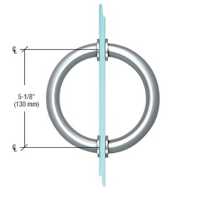 CRL 5-1/8" Tubular Back-to-Back Circular Style Brass Shower Door 3/4" Diameter Pull Handles
