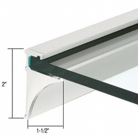 CRL 18" Aluminum Shelf Kit for 1/4" Glass