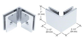 CRL Square 90 Degree Glass-to-Glass Clamp