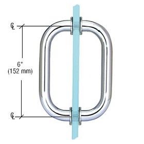 CRL 6" Back-to-Back Solid Brass 3/4" Diameter Pull Handles with Metal Washers