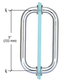 CRL 8" Back-to-Back Solid Brass 3/4" Diameter Pull Handles with Metal Washers