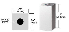CRL 3/4" Square Standoff Base 2" Long