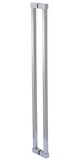 CRL SQC42X42BS Brushed Stainless Cut To Size Glass Mounted Square Ladder Style Pull Handle with Square Mounting Posts