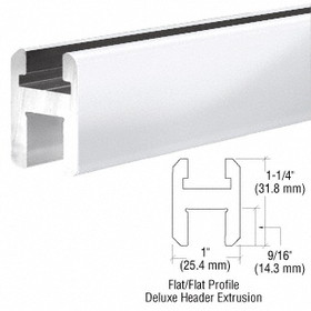 CRL Flat/Flat Profile Deluxe Shower Door Header Kit - 95"