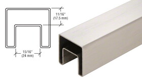 CRL 316 Stainless 1-1/2" Square Roll Formed Cap Rail - 19'-8"