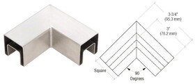 CRL Stainless Steel 90 Degree Horizontal Roll Formed Cap Rail Corners