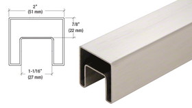 CRL 316 Stainless 2" Square Roll Formed Cap Rail - 19'-8"