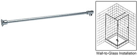 CRL Frameless Shower Door Fixed Panel Wall-To-Glass Support Bar for 1/4" to 5/16" Thick Glass