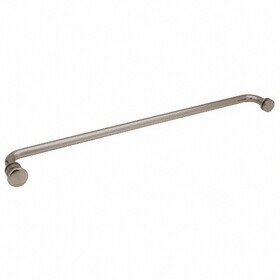 CRL TBCT24BN Brushed Nickel 24" Towel Bar with Traditional Knob