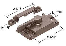 CRL Sash Lock with Lugs - Backset 2-1/16" Mounting Holes