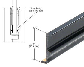 CRL TLXAM0N0 Black TAPER-LOC&#174; XA Glass Setting Strip for Monolithic Glass