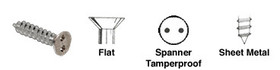 CRL TP8X1FHSMS 8 x 1&#034; Flat Head Spanner Tamperproof Type A-Sheet Metal Screws