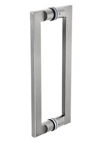 CRL TS12X12BS Brushed Stainless 12" Glass Mounted Tapered Back-to-Back Pull Handle