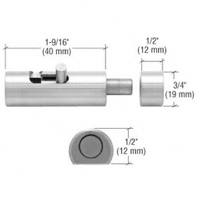 CRL UV6259 Brushed Stainless UV Bond 19 mm Diameter Bolt Lock for Double Doors