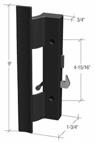 CRL V320 Black Plastic Hook - Style Surface Mount Handle 4-15/16" Screw Holes