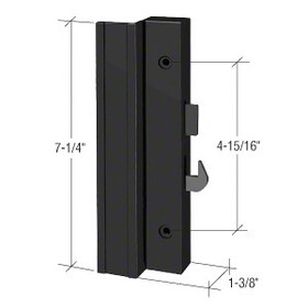 CRL V321 Low Profile Black Plastic Hook - Style Surface Mount Handle; 4-15/16" Screw Holes