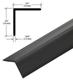 CRL VAT75MBL Matte Black PVC 3/4" x 3/4" 90 Degree Angle with Pre-Applied Tape - 95"