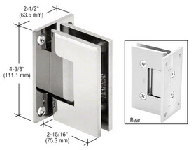 CRL VCT537CH Victoria Wall Mount Hinge with 5&#176 Pin Activated