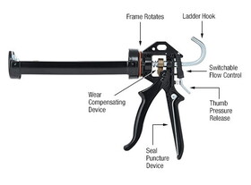 CRL WG41004XT Cox 18:1 Ratio Extra Thrust Strap Frame Caulking Gun