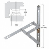 CRL WH62442 24" 4-Bar Heavy-Duty Stainless Steel Project-Out Hinge