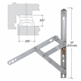 CRL WH62442 24&#034; 4-Bar Heavy-Duty Stainless Steel Project-Out Hinge