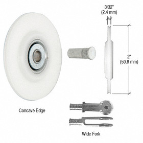 CRL WREPK6N Wide Fork Nylon Concave Edge Replacement Wheel - 2&#034; x 3/32&#034;