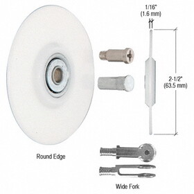CRL WREPS5N Wide Fork Round Edge Nylon Replacement Wheel - 2-1/2&#034; x 1/16&#034;