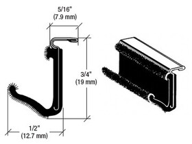 CRL Rigid Flock Lining Rubber-Covered Weatherstrip - Length