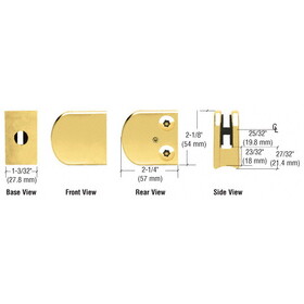 CRL Z110BR Brass Z-Series Large Round Clamp for 3/8" Glass