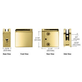 CRL Z606BR Brass Z-Series Square Type Radius Base Zinc Clamp for 1/4&#034; and 5/16&#034; Glass