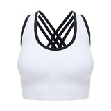 TOPTIE Strappy Sports Bras with Cross Back, Medium Support Workout Bra with Removable Pads