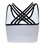 TOPTIE Strappy Sports Bras with Cross Back, Medium Support Workout Bra with Removable Pads (White)
