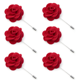 TopTie Men's Lapel Flower Pin Rose for Wedding Boutonniere Stick (Pack of 6)