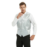 TopTie Mens Solid Color 6 Button Wedding Tuxedo Suit Vest