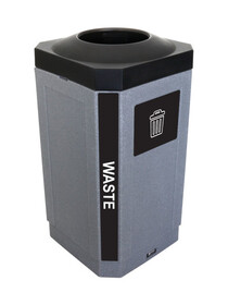 Busch Systems 104456 OCTO - Single - Kit - Indoor - Waste - Full - Greystone-Black