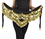 BellyLady Belly Dance Hip Scarf, Gold Coins Belly Dance Costume Skirt Wrap Belt