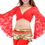 BellyLady Tribal Belly Dance Lace Butterfly Sleeve Wrap Top, Top For Christmas