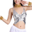 BellyLady Tribal Belly Dance Halter Sequin Bra With Pad, Bandage Butterfly Bra