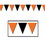 Beistle 00116 Orange & Black Pennant Banner, all-weather; 15 pennants/string, 17" x 30', Price/1/Package