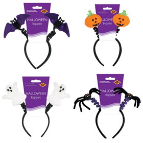 Beistle 00119 Halloween Boppers, asstd designs; attached to snap-on headband