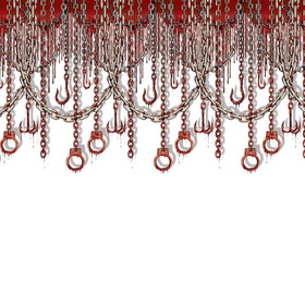 Beistle 00126 Bloody Chains & Hooks Backdrop, insta-theme, 4' x 30'