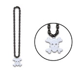 Beistle 00151 Chain Beads w/Skull & Crossbones Medal, 36