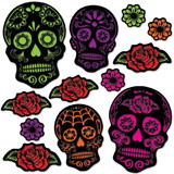 Beistle 00330 Day Of The Dead Sugar Skull Cutouts, prtd 2 sides, 4