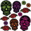 Beistle 00330 Day Of The Dead Sugar Skull Cutouts, prtd 2 sides, 4"-15"
