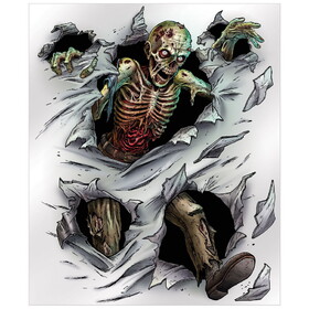 Beistle 00386 Zombie Insta-Mural, complete wall decoration, 5' x 6'