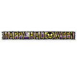 Beistle 00399 Metallic Happy Halloween Fringe Banner, prtd 1-ply PVC fringe, 7½